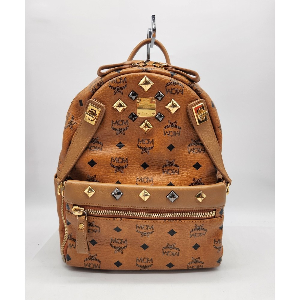 ❤️SOLD❤️MCM Studded Dual Stark  Backpack 366MCMXEJ